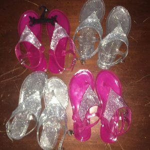 LOT of Girls jelly like sandals size 3/4 youth